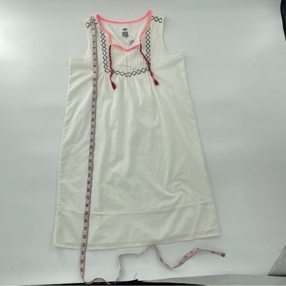 NWT Old Navy Big Girl White and Black Cotton Sheath Dress Neon stitching XL - Picture 3 of 7